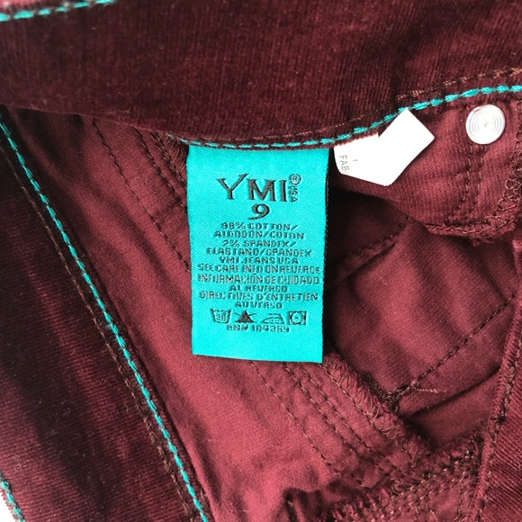YMI red/burgundy corduroy skinny jeans - Picture 4 of 7